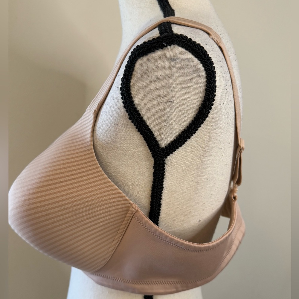 Vanity Fair 42C striped tan adjustable triple hook padded bra - Picture 2 of 11
